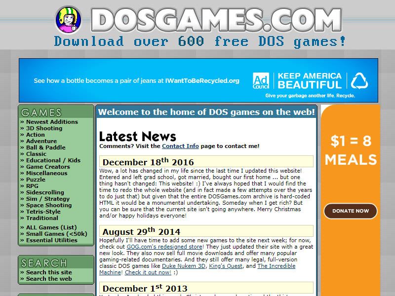 DOSGames.com v1.0 screenshot